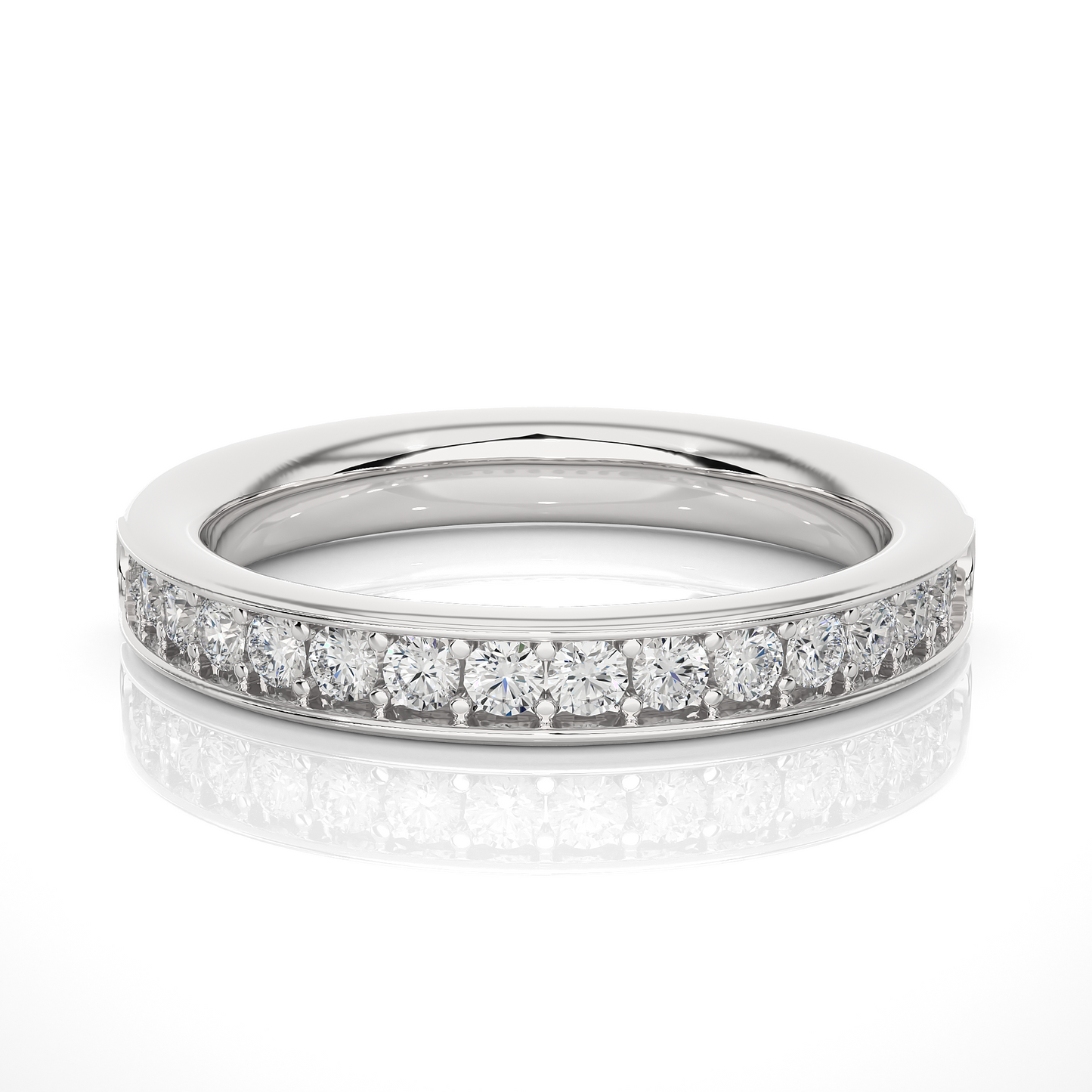 Full Eternity Round Shaped Wedding Band For Womens in 14K Solid With Natural Or Lab Diamonds