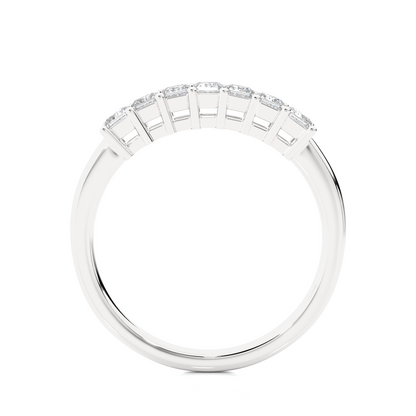 Princess Cut Half Eternity Band In 14K Solid Gold In Lab grown And Natural Diamonds