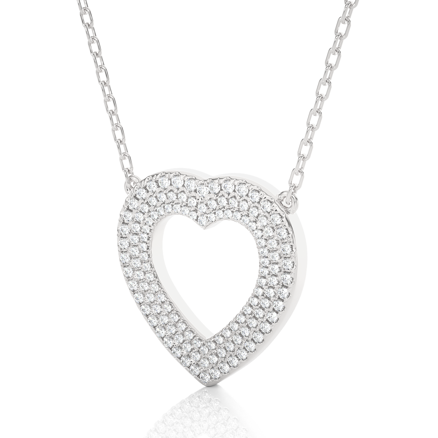 Vintage Heart Pendant with Exquisite Round Diamond Anniversary Gift For Her