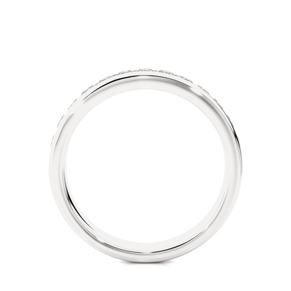 Eco-Friendly Round Diamond Channel Set Wedding Band Lab-Grown Sparkle Band For Wife