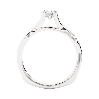 Lab Grown Round Diamond Solitaire Split Shank Ring