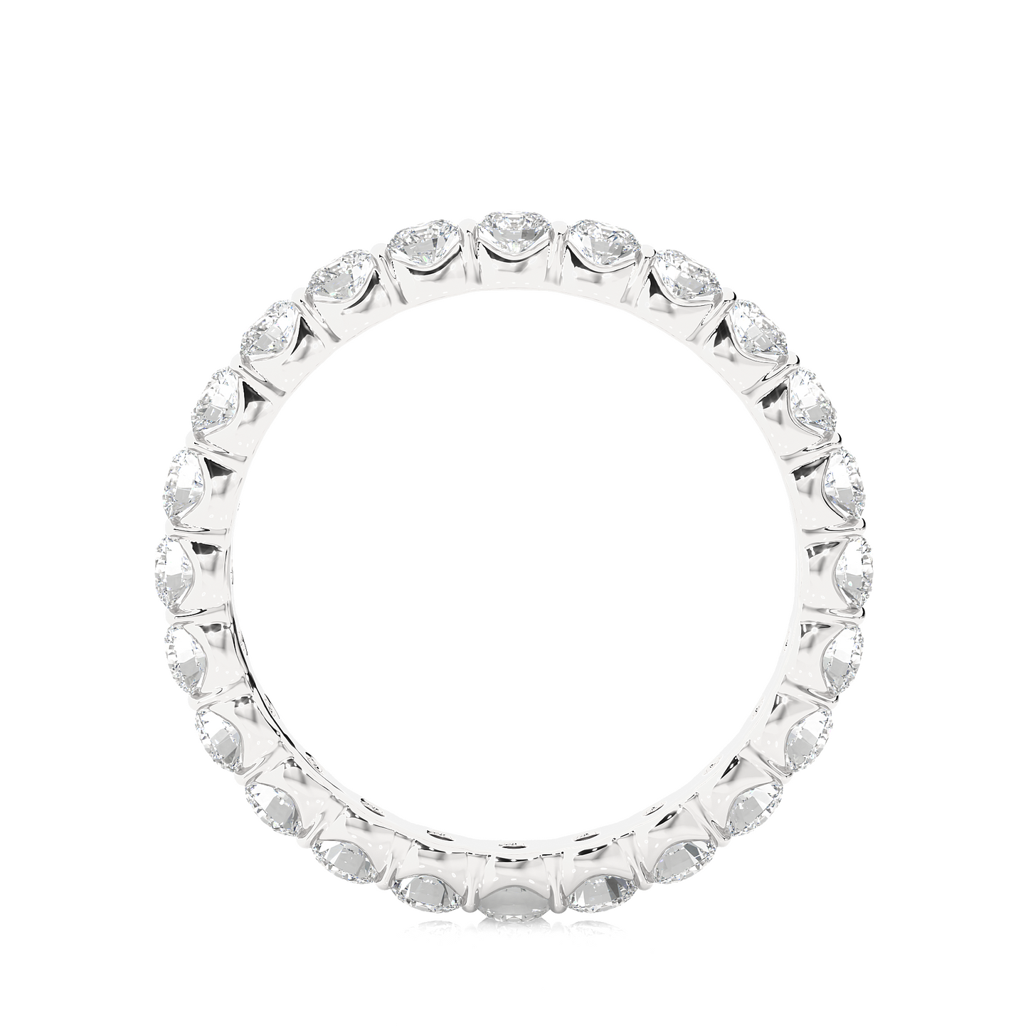 14K Solid Gold Full Eternity Round Cut Lab Grown & Natural Diamond Wedding Band For Women