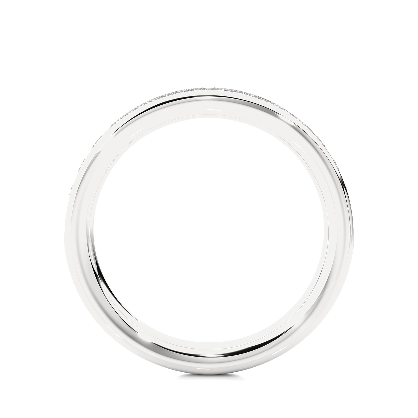 Labgrown 0.35 CT Round Cut Diamond Wedding Band Channel Set Anniversary Band For Her
