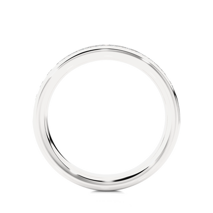 Labgrown 0.35 CT Round Cut Diamond Wedding Band Channel Set Anniversary Band For Her