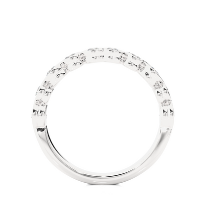 Dainty 10KT Solid Gold Bezel Set Round Shape Diamond Eternity Band Perfect for Daily Wear