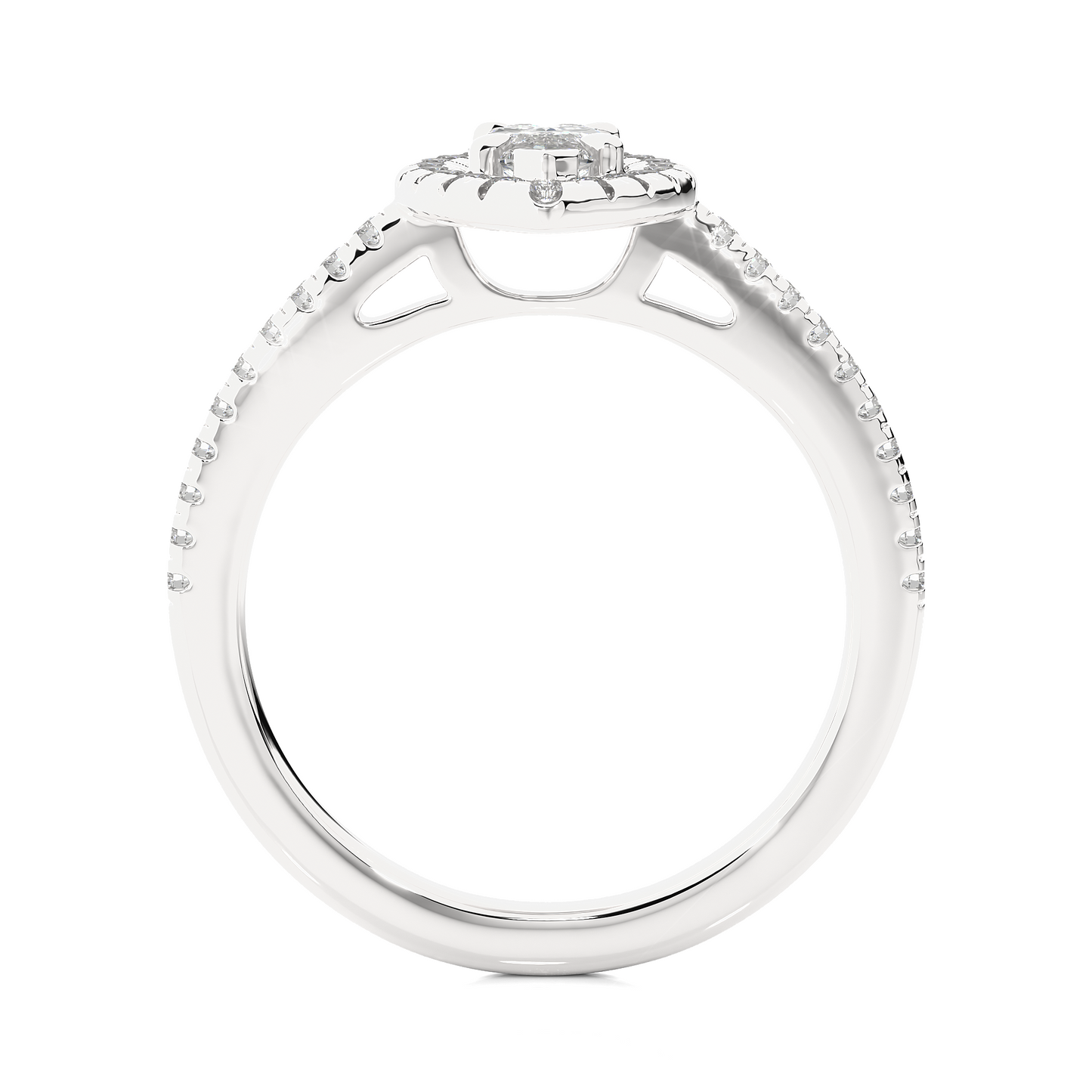 marquise and round cuts lab grown diamond ring, a new blend for special occasions