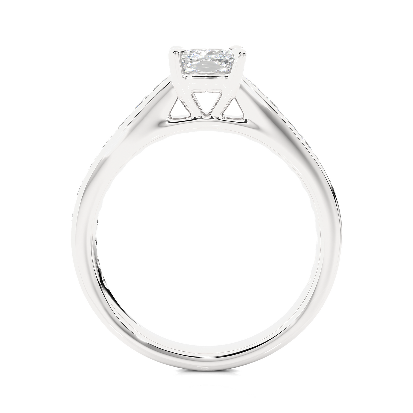 2.12 CT Cushion & Round Cut Lab Grown Diamond Accent Stone in 14k Gold Perfect Gift for Anyone Diamond Ring