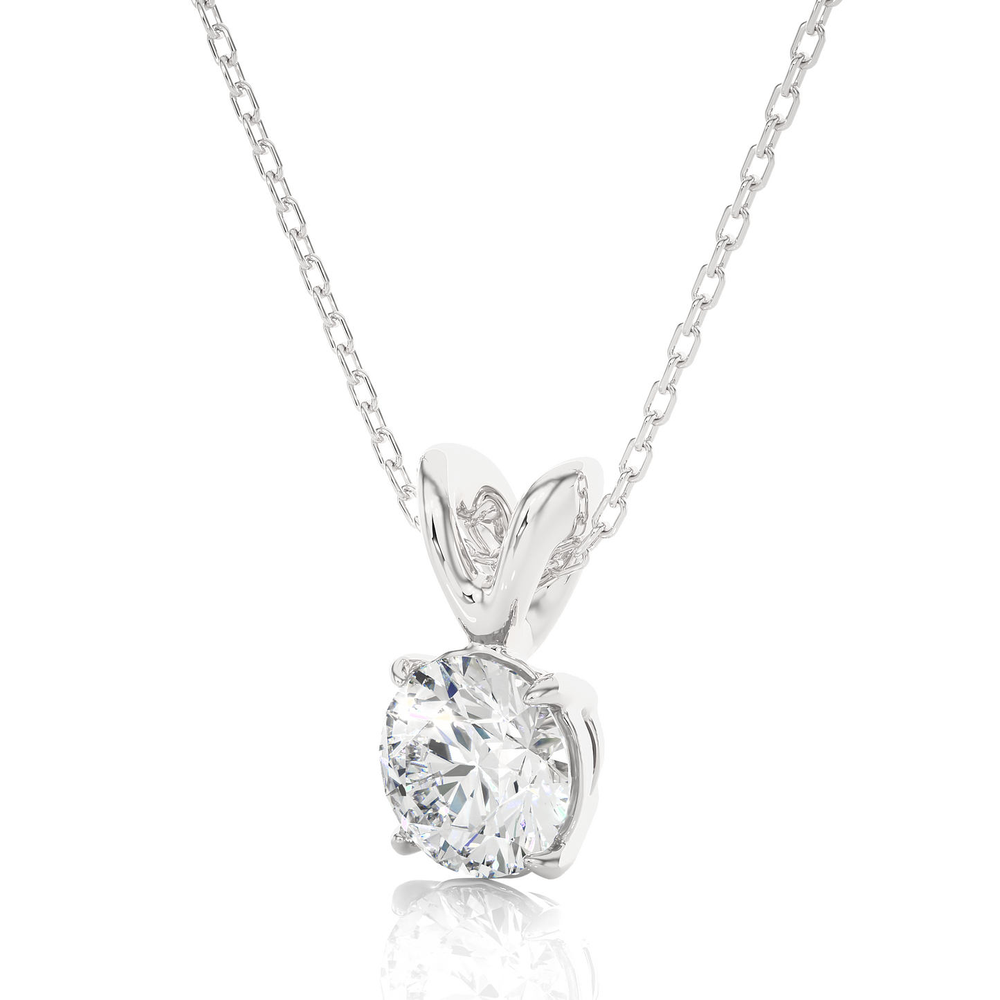 14K Gold Minimalist Diamond Pendant 0.59 CT Round Solitaire Necklace In labgrown Diamond
