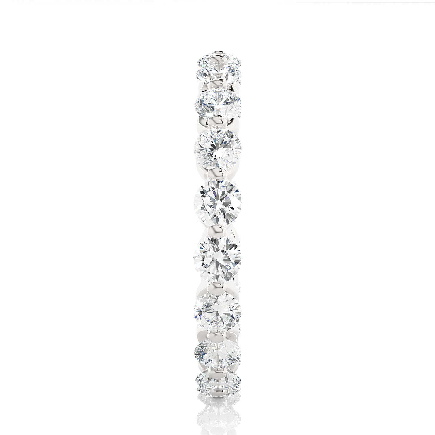 2.03 CT Channel Set Round Cut Lab Grown & Natural Diamond Colorless Engagement Ring, With 14K Solid White Gold