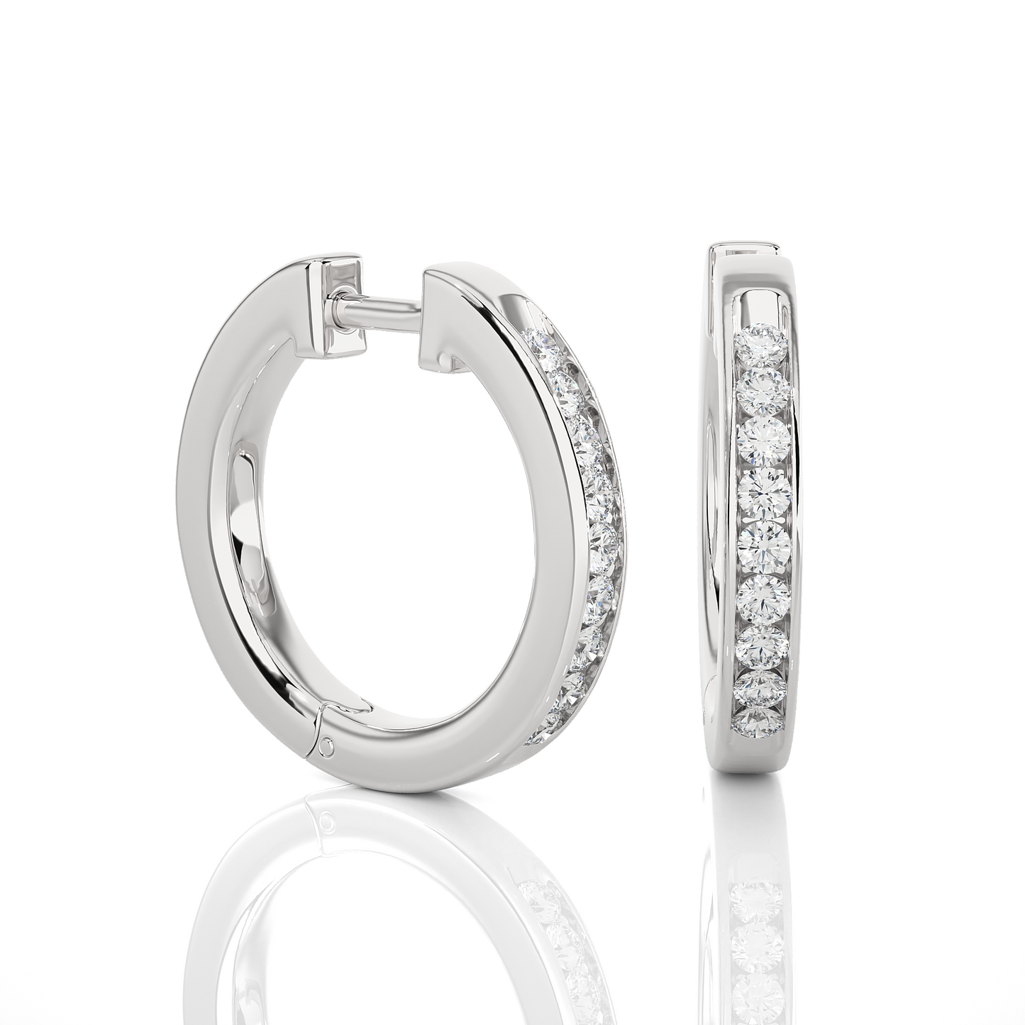 0.52 Carat Diamond Huggie Hoop Earrings For Women's Elegant Everyday Sparkle