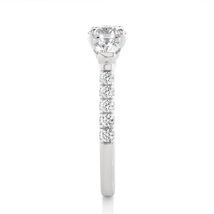 1.54 Ct Lab grown Round Diamond Anniversary Ring, With Three Stone