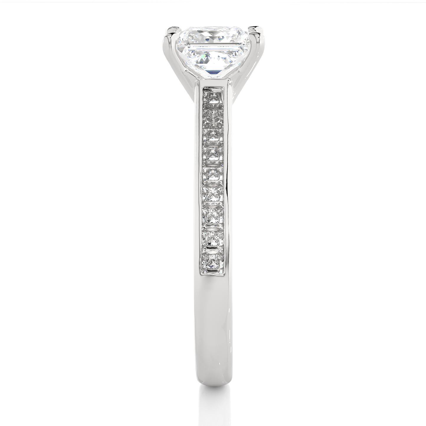 Princess Lab Grown Diamond Side Stone Engagement Ring, 1.95 Carat Accented Ring For Our Special Person