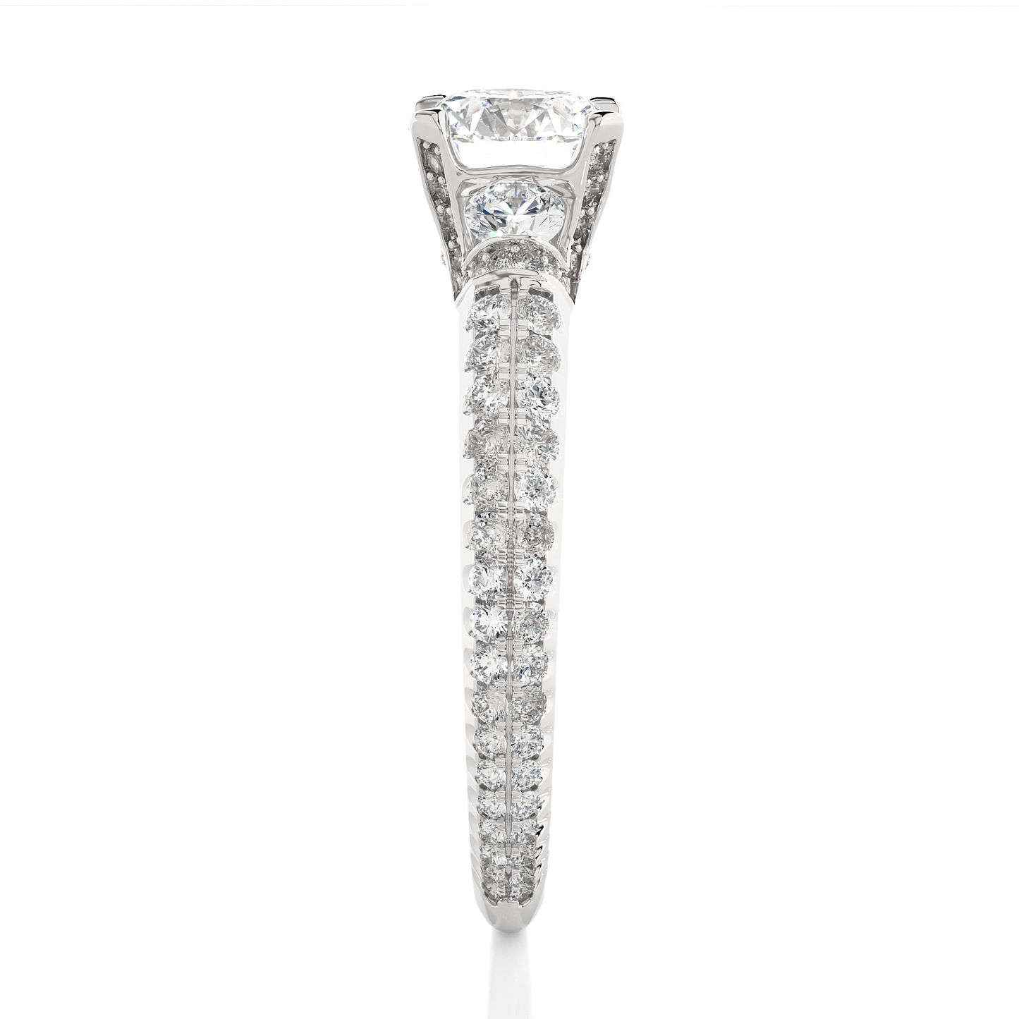 1.44 Carat Round Diamond Lab Grown Diamond Ring with Three Stones Diamond Ring To Her birthday