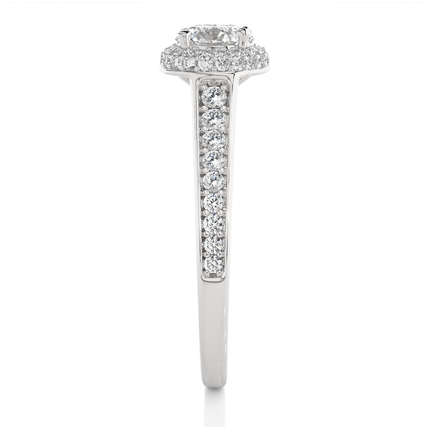 14k Solid Rose Gold Round Shape Lab Grown Diamond Accented Ring very elegant For engagement