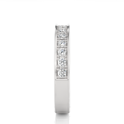 0.49 CT Round Diamond Channel Set Eternity Band Ring Special Anniversary Gift For Women's