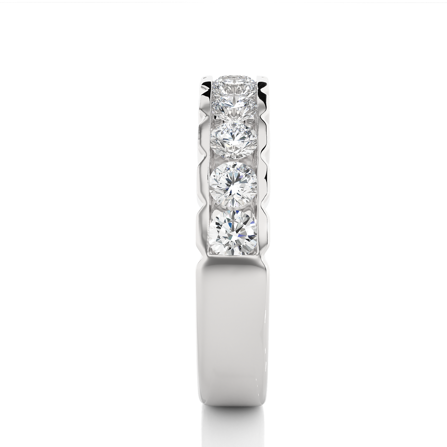 Affordable Round Diamond Half Eternity Wedding Band Ring Elegant Yet Budget Friendly Gift