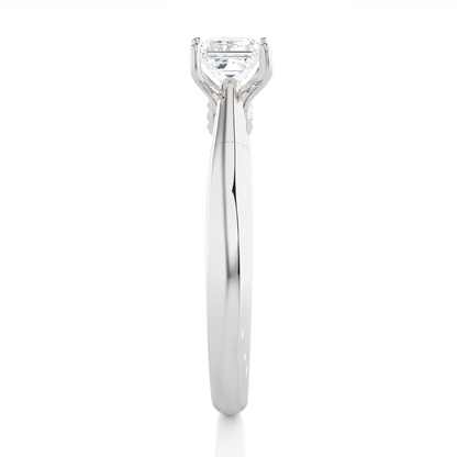 Princess Cut Lab Diamond Prong Set Solitaire Ring