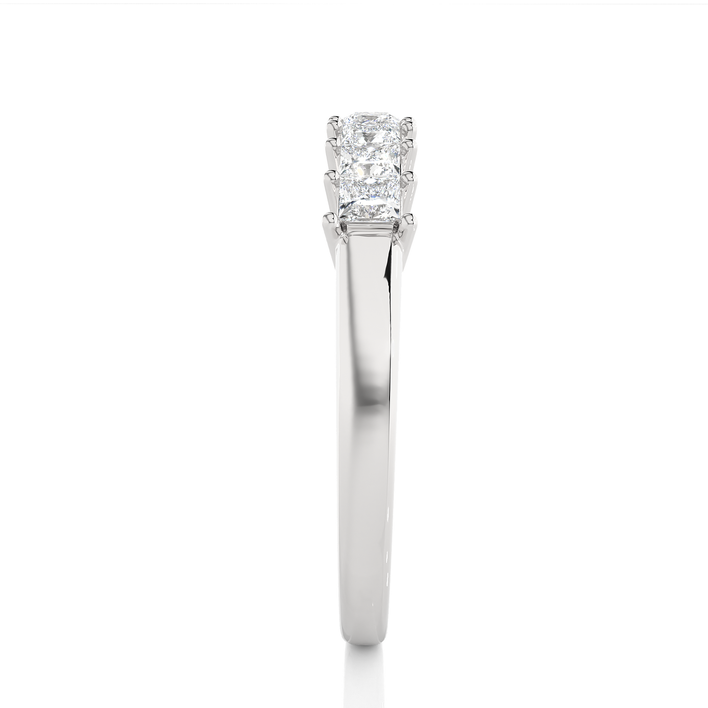 Princess Cut Half Eternity Band In 14K Solid Gold In Lab grown And Natural Diamonds