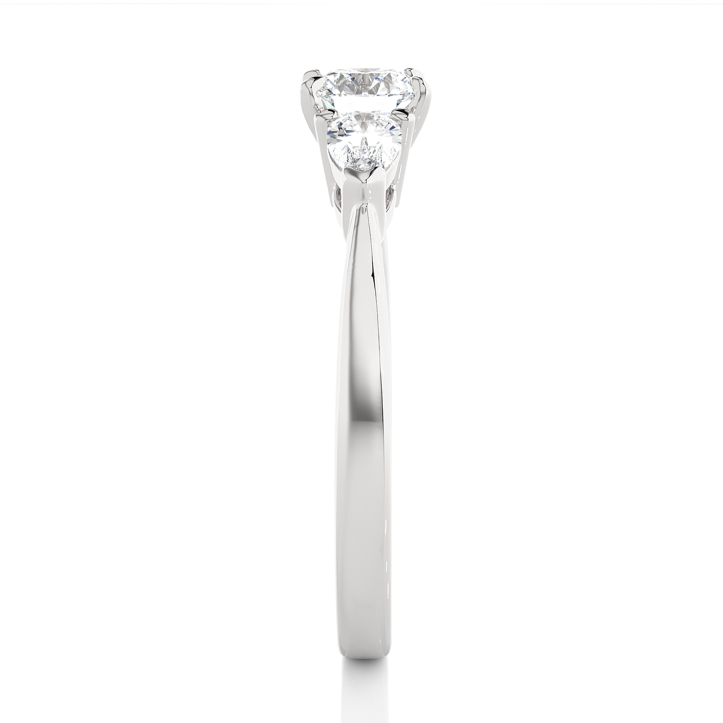 18K Solid Gold Pear cut Lab Grown diamond Three Stone Diamond Ring Gift For Anniversary