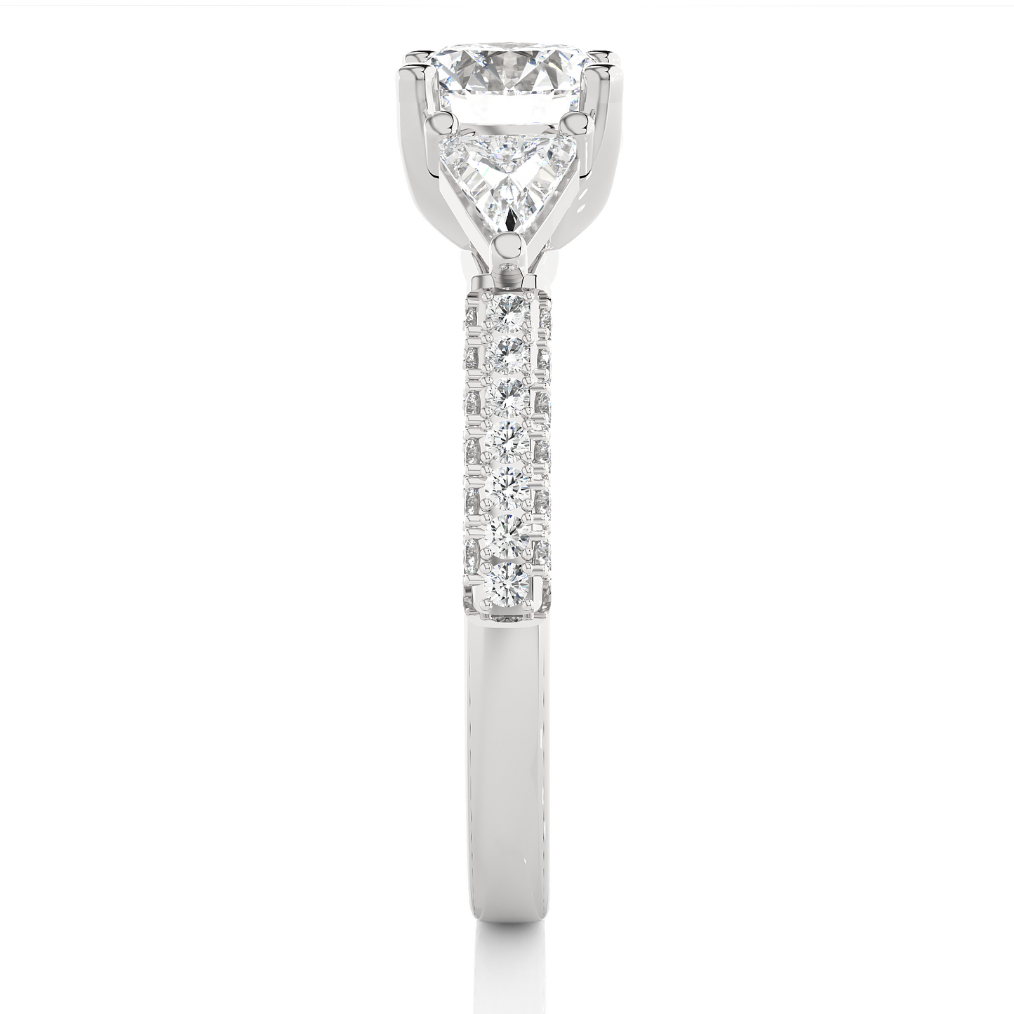 1.63 Ct Trillion Cut Lab grown Diamond Solitaire Wedding Ring14k Gift For Woman Jewelry