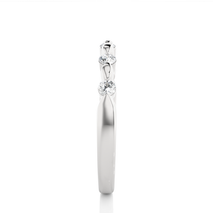 Vintage Inspired 0.26 CT Round Cut Diamond Eternity Band Wedding Ring Set For Women's