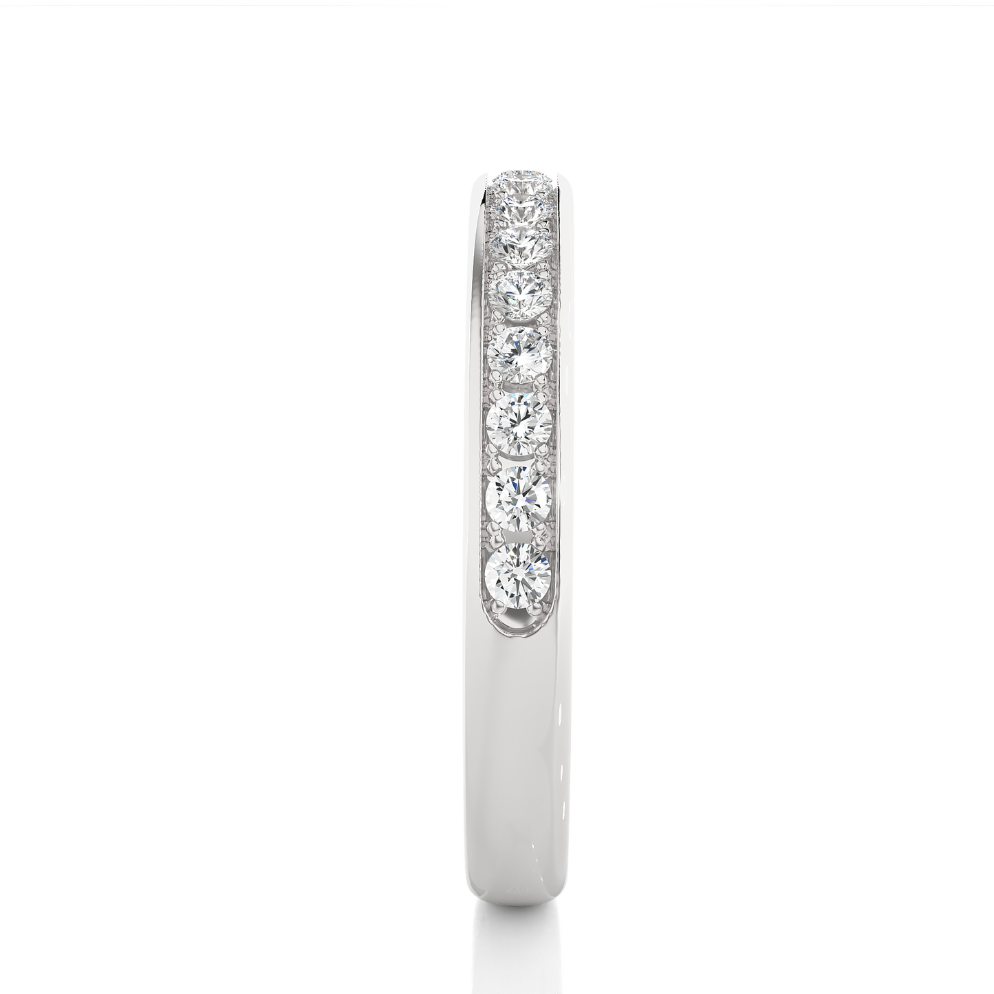 Labgrown 0.35 CT Round Cut Diamond Wedding Band Channel Set Anniversary Band For Her