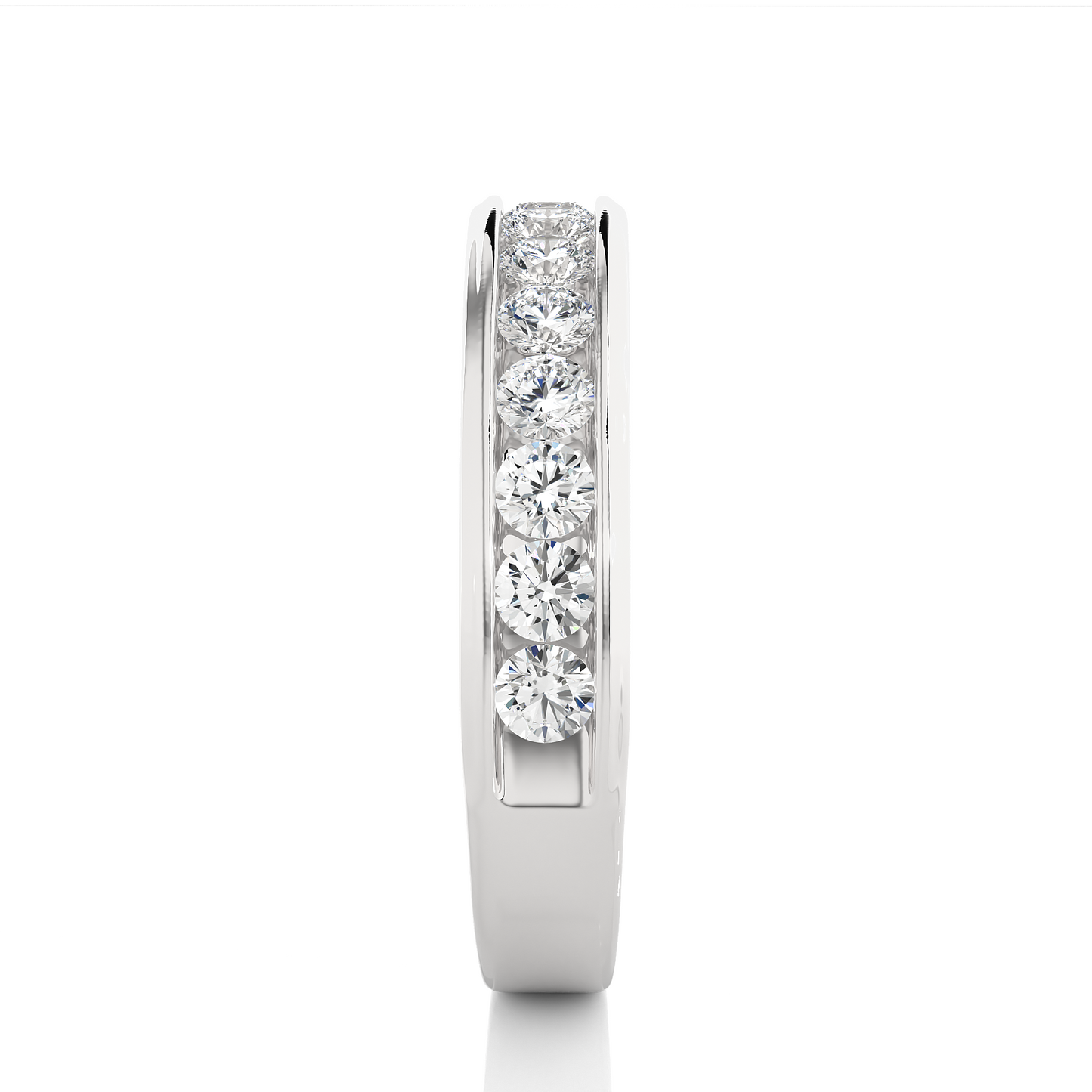 Channel Set Round Diamond Wedding Band Ring Timeless Sparkle For Women's In 14K Solid Gold