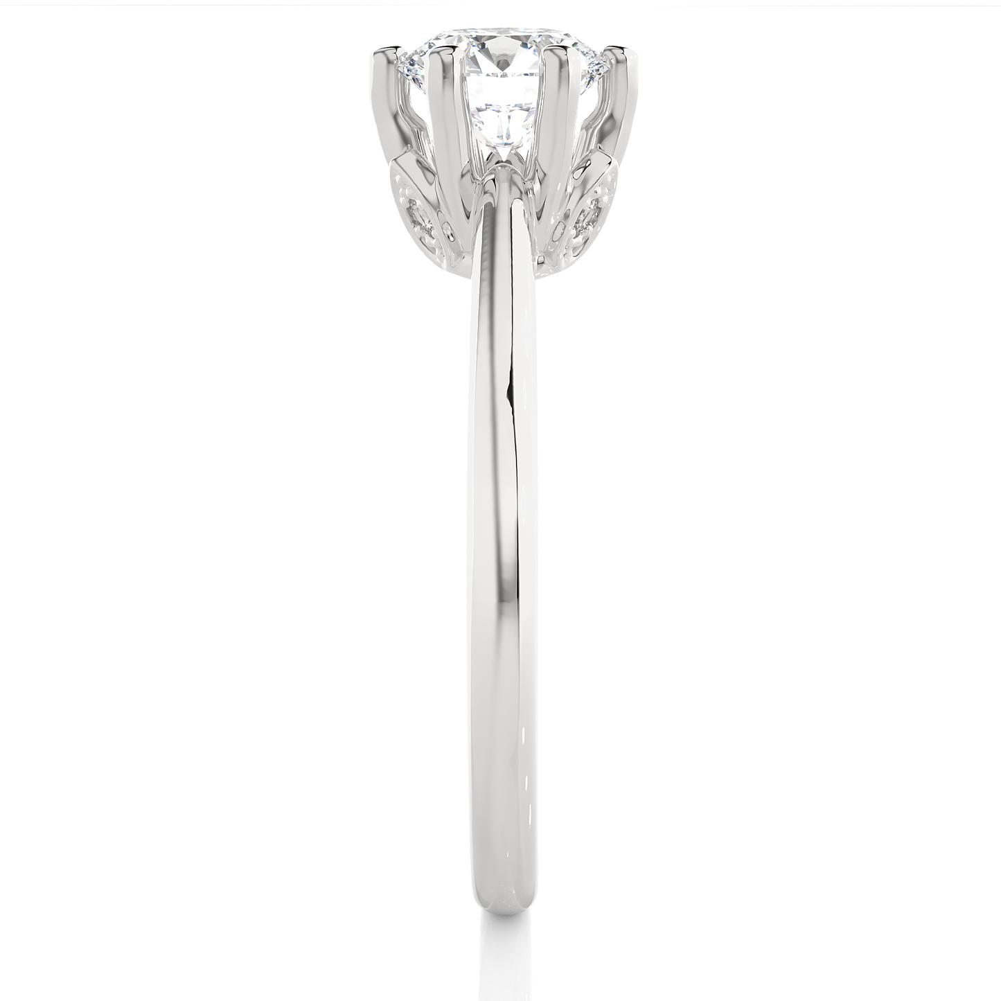 Lab grown Round Cut Diamond Engagement Ring