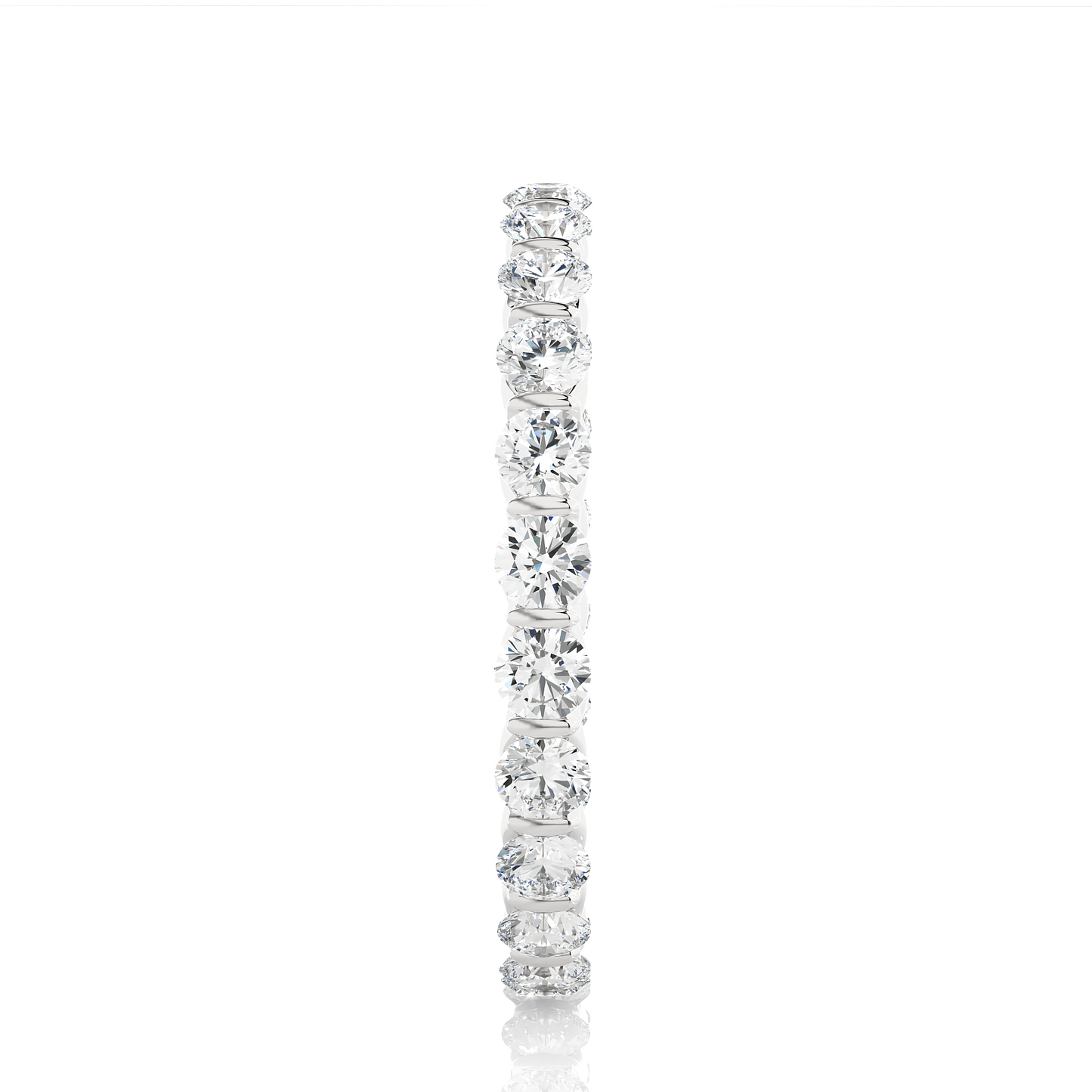 14K Solid Gold Full Eternity Round Cut Lab Grown & Natural Diamond Wedding Band For Women