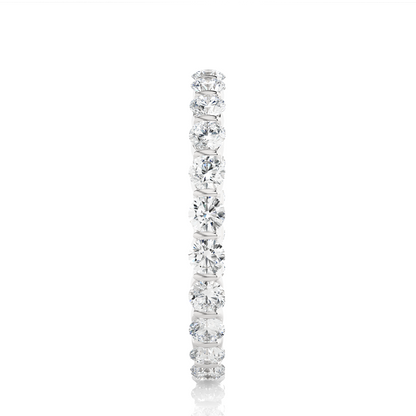 14K Solid Gold Full Eternity Round Cut Lab Grown & Natural  Diamond Wedding Band  For Women