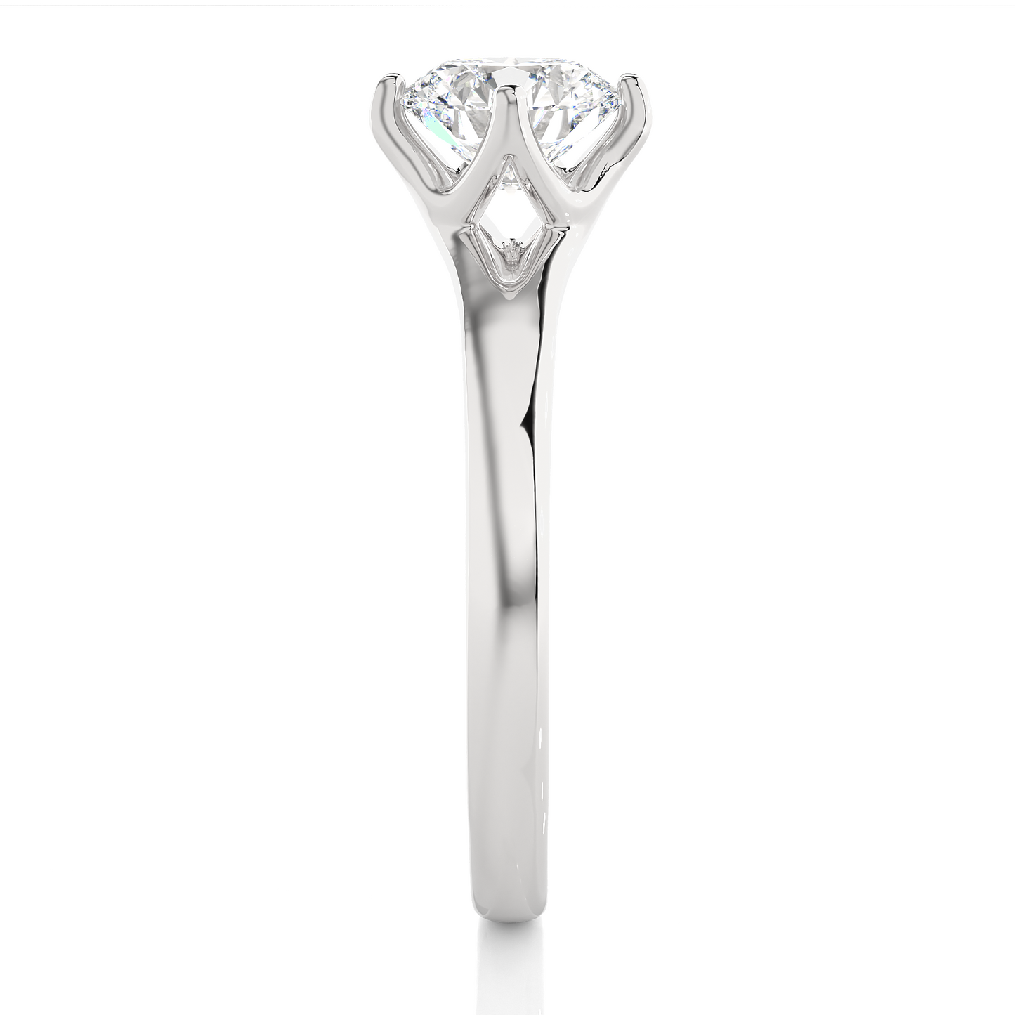 Round Lab Grown Diamond Solitaire Engagement Ring