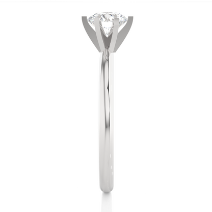 Round Cut Lab Diamond Solitaire Engagement Ring