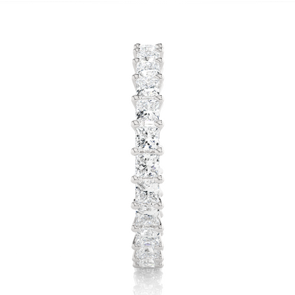 1.93 Ct Princess Cut Lab Grown Diamond 14k Solid Rose Gold Anniversary Full Eternity Band Ring For Her