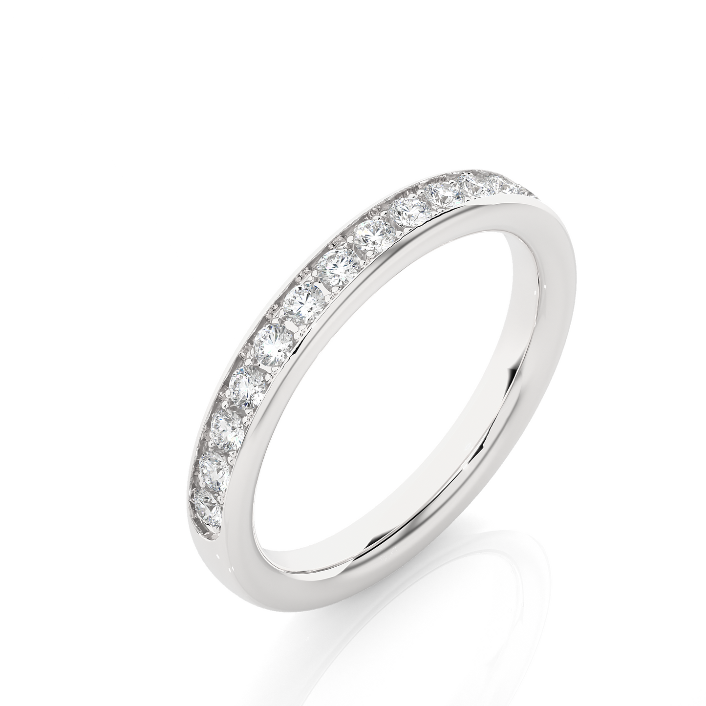 Labgrown 0.35 CT Round Cut Diamond Wedding Band Channel Set Anniversary Band For Her