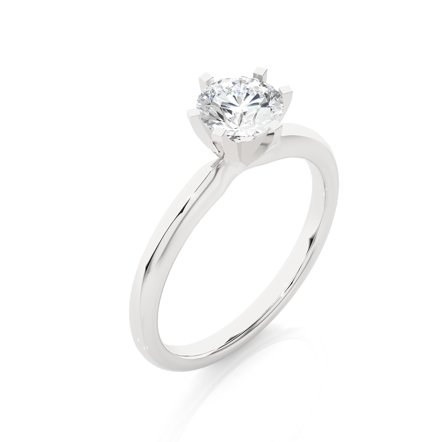 Round Cut Lab Diamond Solitaire Engagement Ring