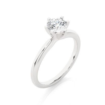 Round Cut Lab Diamond Solitaire Engagement Ring