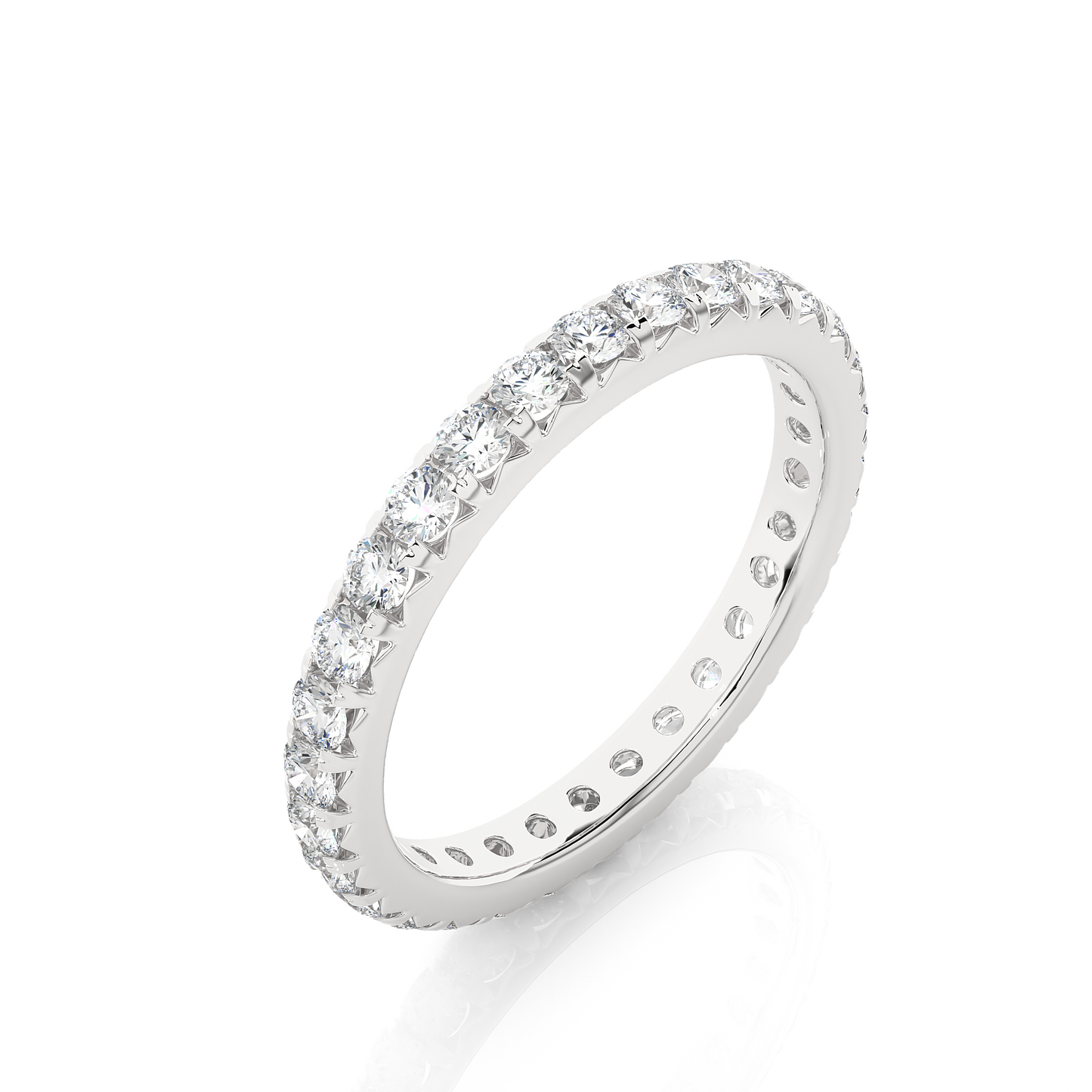 18k Solid Gold Natural or lab grown 1.04 Ct Round Diamond Full Eternity Wedding Band Gift For Her