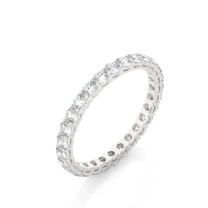 1.12 Carat Round Shaped Lab Grown Diamond & Natural 10k Solid Gold  Eternity Band Ring For Women's