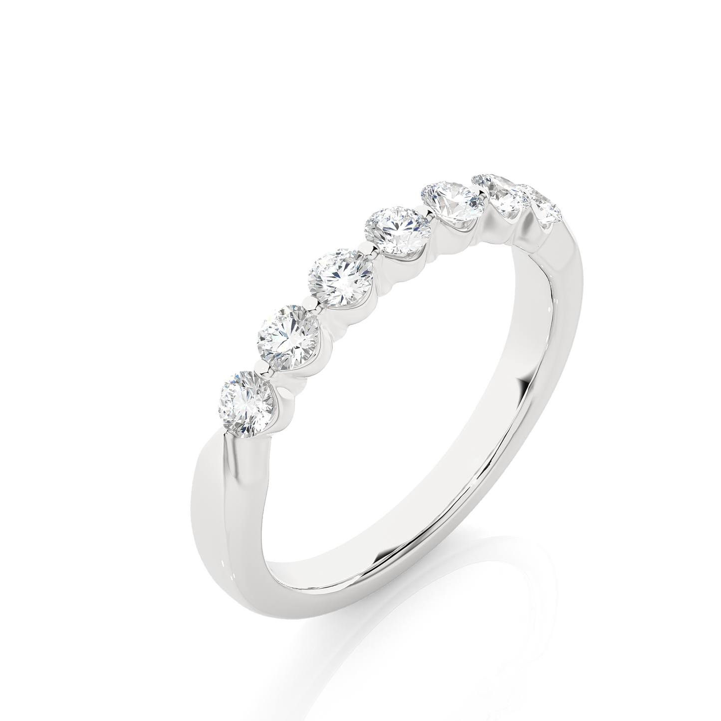 Timeless Shared Prong Diamond Eternity Band In 18K Solid Gold Bridal Wedding Ring Set