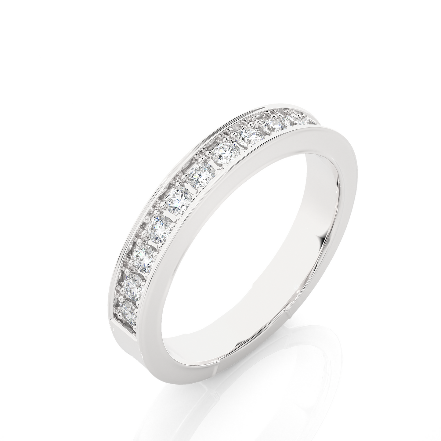 0.49 CT Round Diamond Channel Set Eternity Band Ring Special Anniversary Gift For Women's