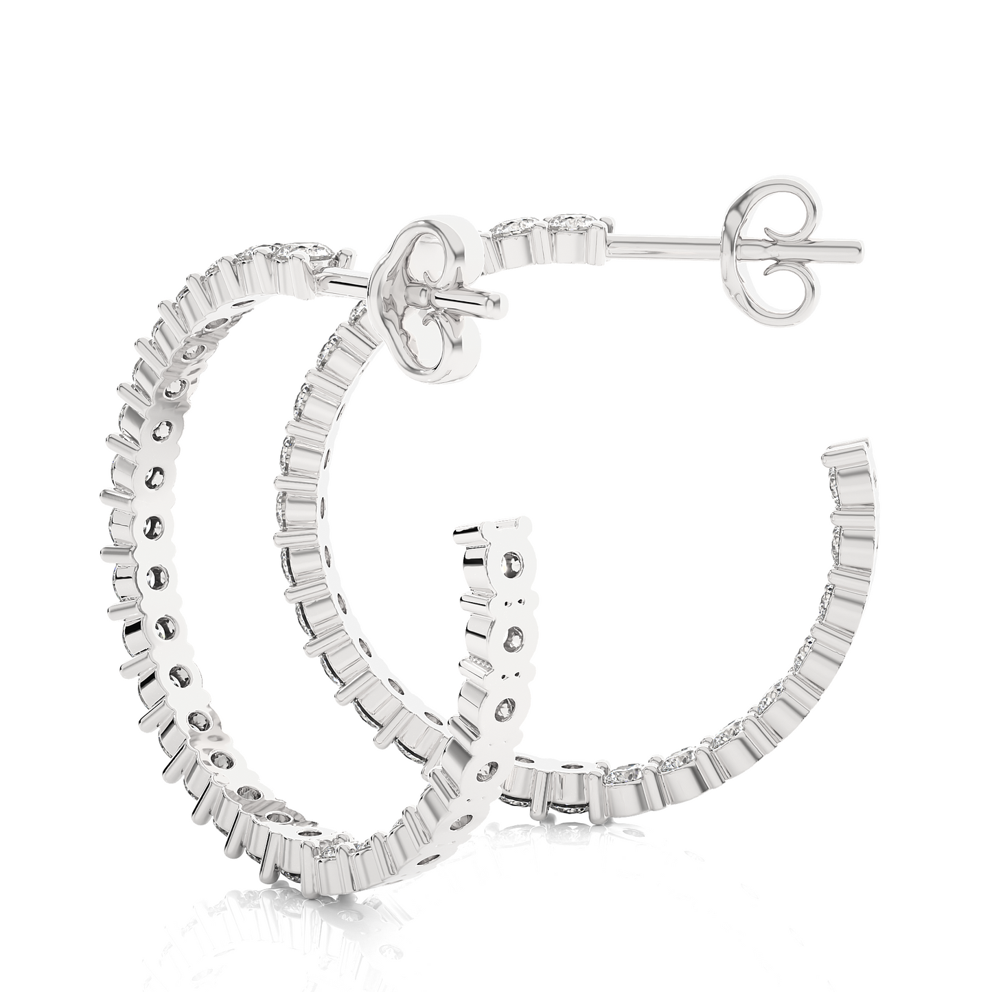 0.92 CT Round Shaped huggie Hoop Labgrown And Natural Diamond Vintage Earrings For Someone Special