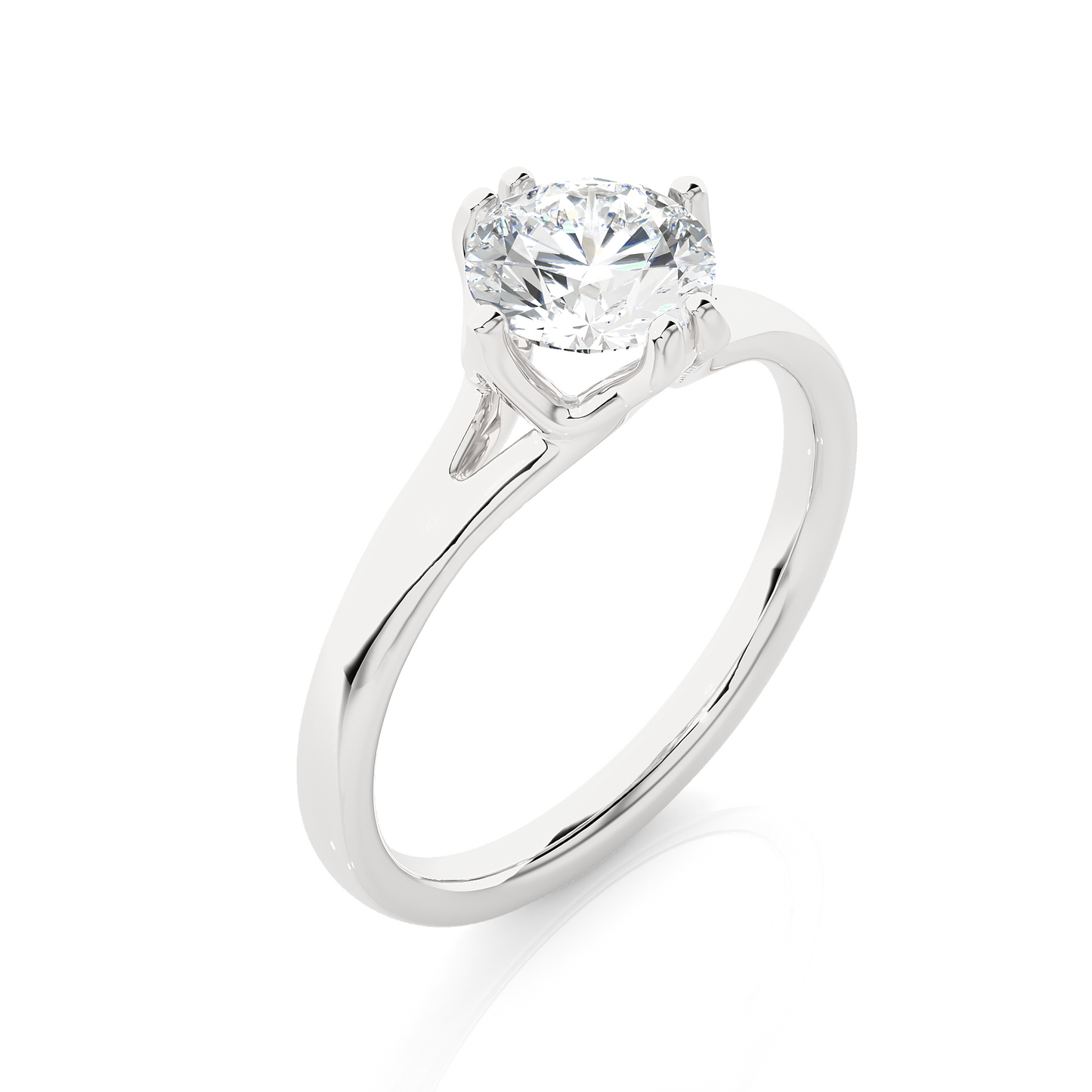 Round Lab Grown Diamond Solitaire Engagement Ring
