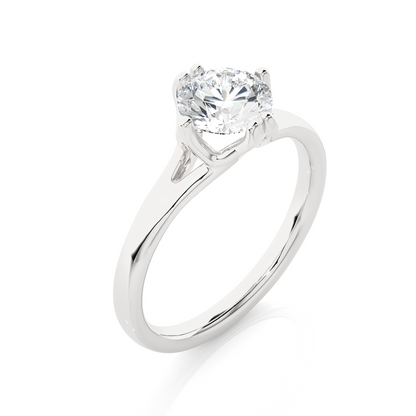 Round Lab Grown Diamond Solitaire Engagement Ring