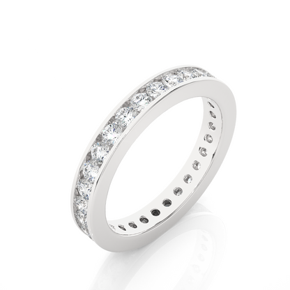 Round 1.20 Ct Lab Grown Diamond Channel Set Full Eternity Band  Stunning and Symbolic Anniversary Jewelry for Her