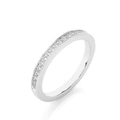 Round Cut Diamond Elegant Channel Set Eternity Wedding Band With Round Labgrown Diamonds