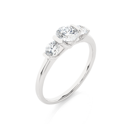 3 Stone Engagement Carat 10K Solid Gold lab Grown Diamond Ring, Perfect Anniversary Gift For Her