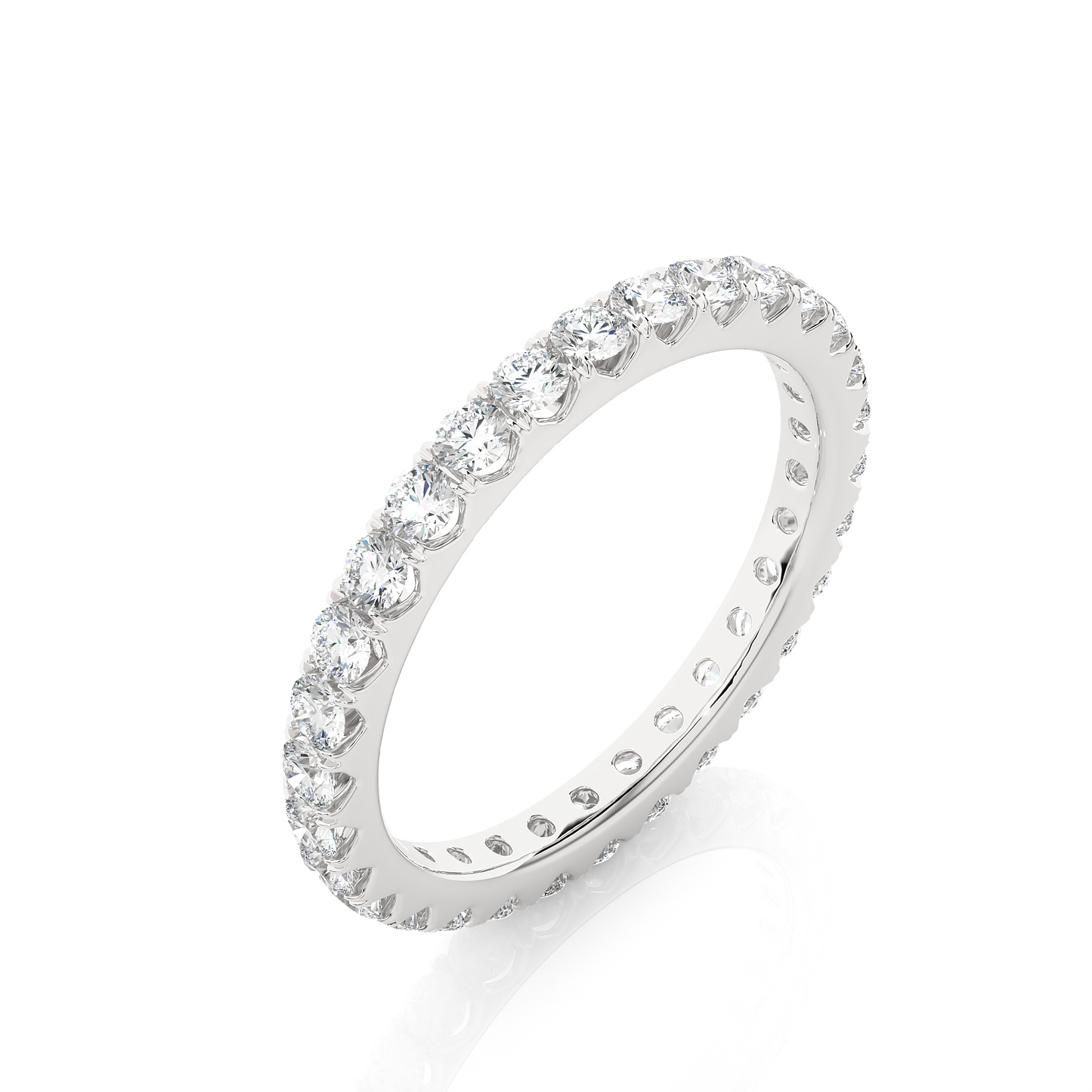 Channel Set Lab Grown Diamond Eternity Band , 14K White Gold, Yellow Gold Or Rose Gold Band For Gifted By Brother Birthday