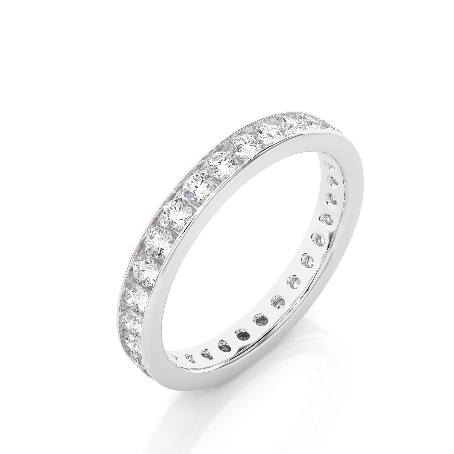 1.04 CT Round Shaped Classic Lab Grown/ Natural Diamond Eternity Band Ring Timeless Circle Of Sparkle