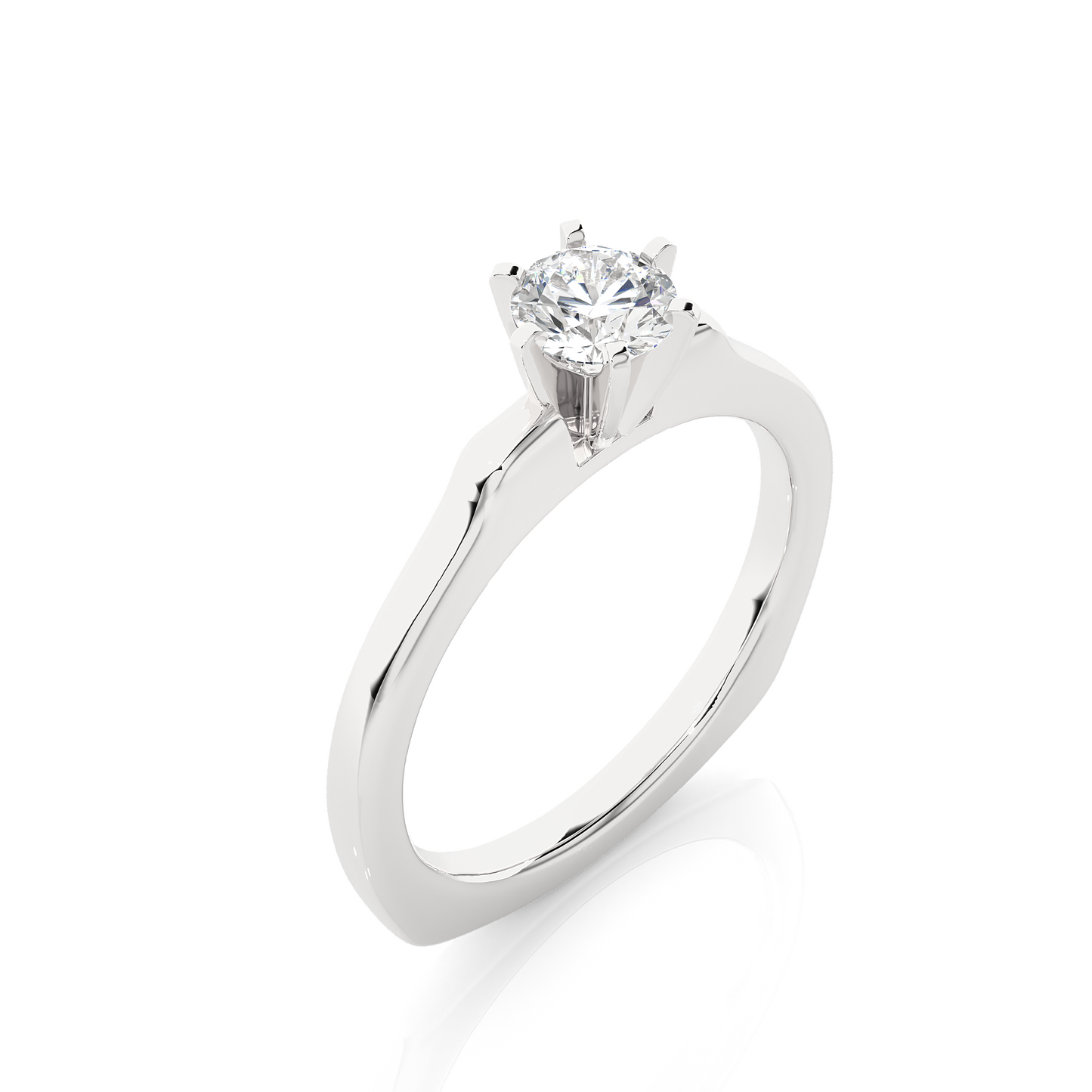 Lab Grown Round Diamond Six Claw Anniversary Ring