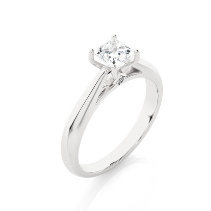 Princess Cut Lab Diamond Prong Set Solitaire Ring